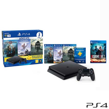 Loja Nova era Games e Informática - Playstation 4 SLIM HD 1TB Preço: R$  1.289,00 (no dinheiro) Confira disponibilidade e condições de pagamento  Link do produto