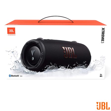 Caixa de Som Portátil com Bluetooth JBL Xtreme 3 com Potência de 50W Preto – JBLXTREME3BLKBR