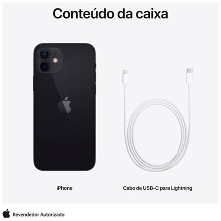 iPhone 12 com Tela de 6,1″, 5G, 64GB e Câmera Dupla Ultra-Angular e Grande-Angular de 12 MP – MGJ53BR/A