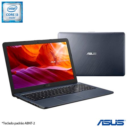 Notebook Asus VivoBook 15, Intel® Core™ i3 6100U, 4 GB, 1 TB, Tela de 15,6", Cinza Escuro, X543 - X543UA-GQ3153T