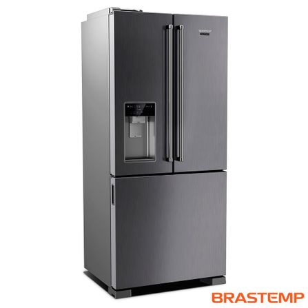 Refrigerador Inverse 03 Portas Brastemp Frost Free com 515 Litros com Água e Gelo na Porta Inox - BRH86AR