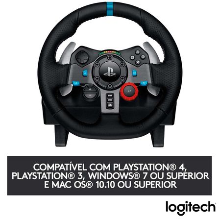 Volante Logitech Driving Force G29 Para PS4 / PS3 / PC Preto + Jogo Fórmula  1 BR para PS4
