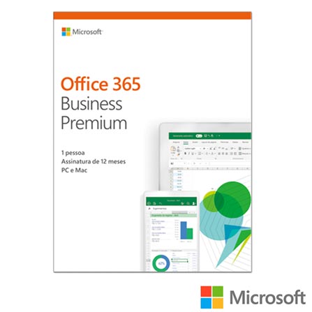 Microsoft Office 365 Business Premium com 01 ano de Assinatura para PC e  Mac - KLQ-00412 | Fast Shop