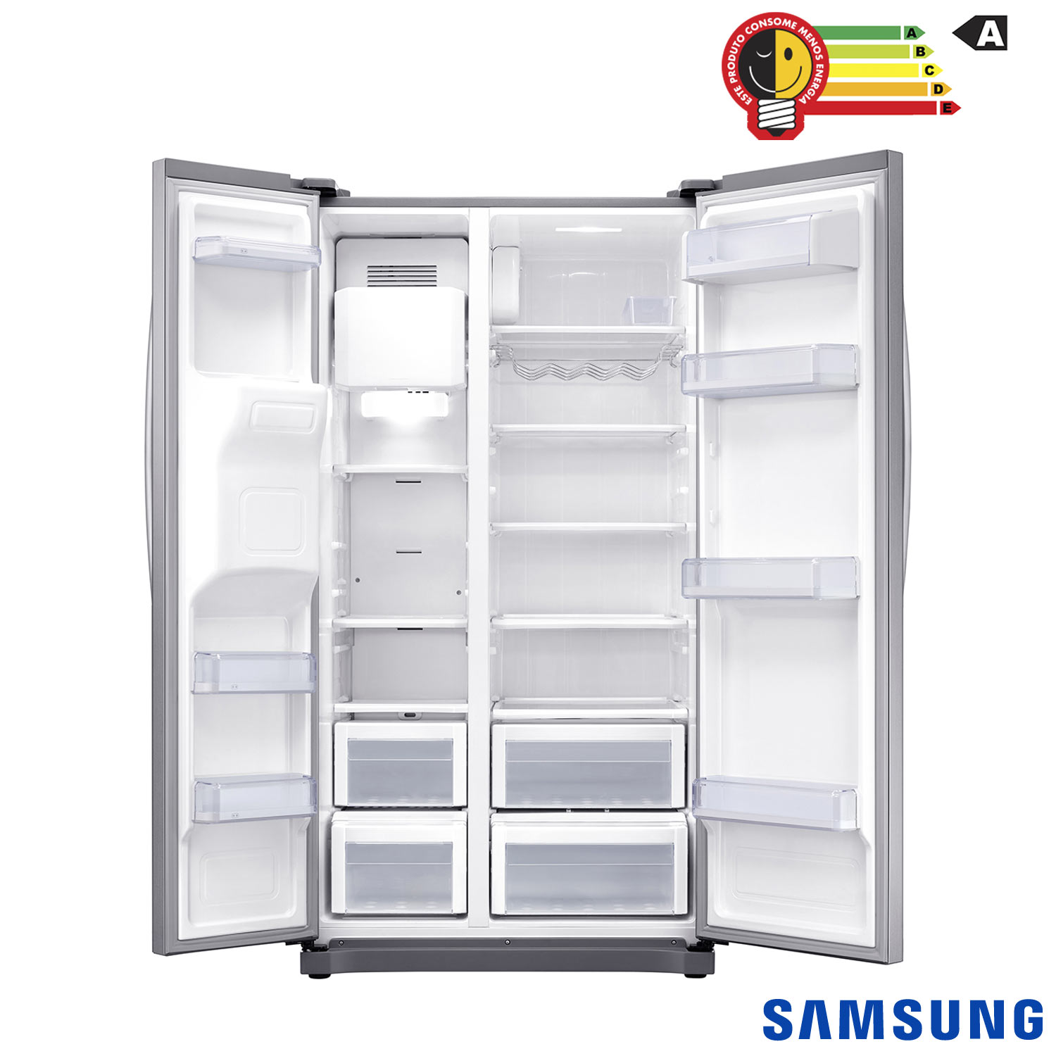 Refrigerador Side By Side Samsung de 02 Portas Frost Free com 501 Litros  Painel Eletrônico Inox - RS50N3413S8/AZ