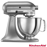 Batedeira Planetária Artisan KitchenAid Stand Mixer com 03 Batedores Silver