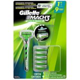 Aparelho de Barbear Gillette Mach3 Sensitive + 9 Cargas Verde