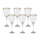 Conjunto 6 Taças Cristal para Vinho Tinto 350 ml Transparente Borda Dourada Elegance Haus Concept